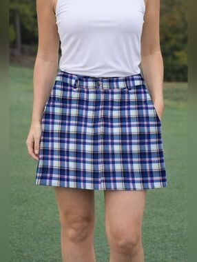 Lohla Sport The Fresh Plaid Bougainvillea Skort Size 2 Outdoor Golf Tennis EUC